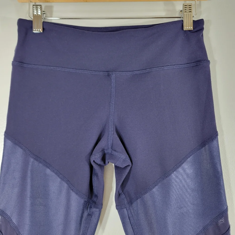 ALO Sheila indigo high waisted mesh inset yoga active work out leggings